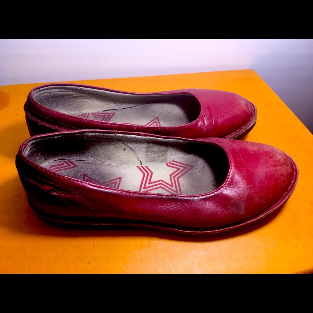Dr. Martens Marie Leather Flats in Red